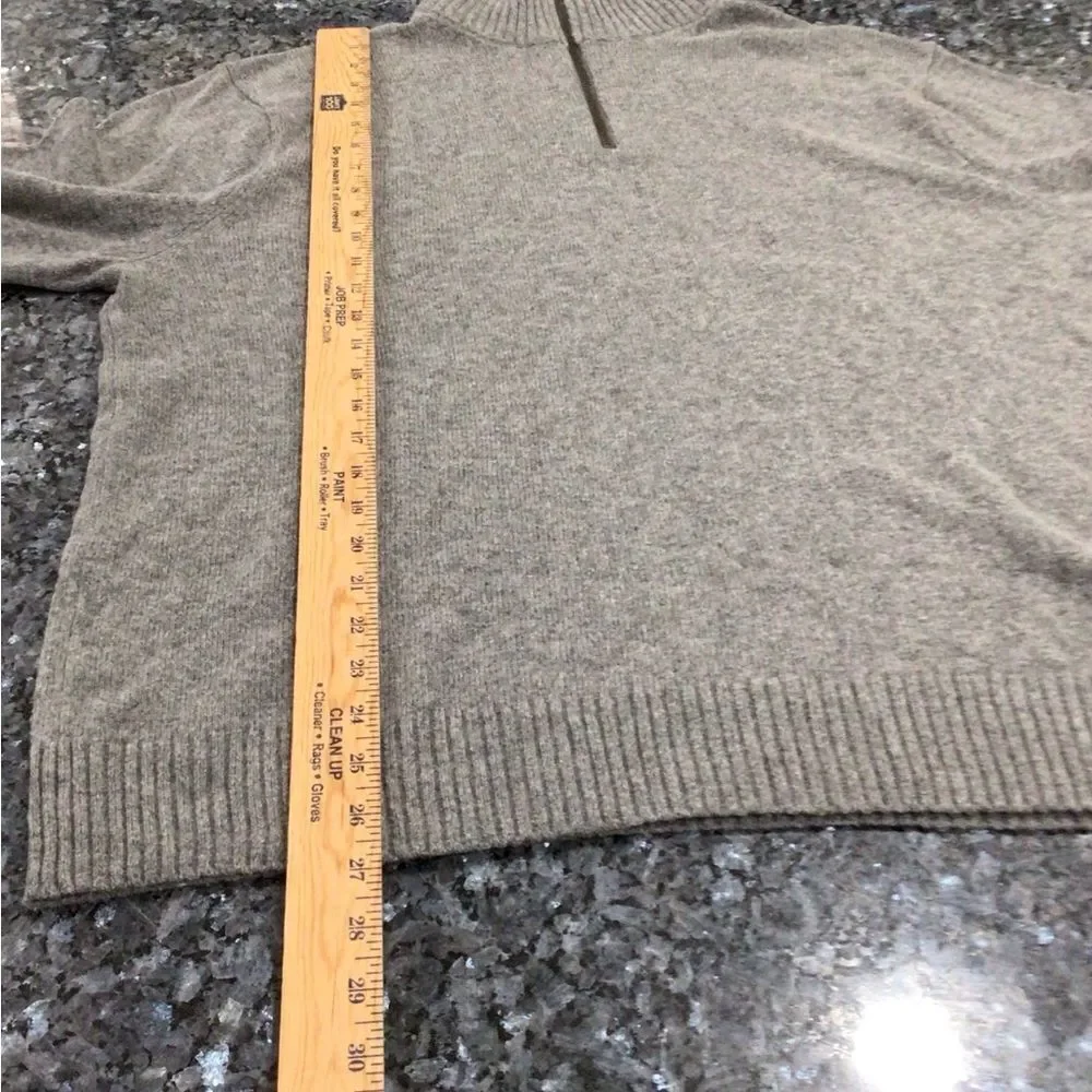 J.Crew Men’s Gray Merino Wool Blend Half-Zip Sweater - Size XL